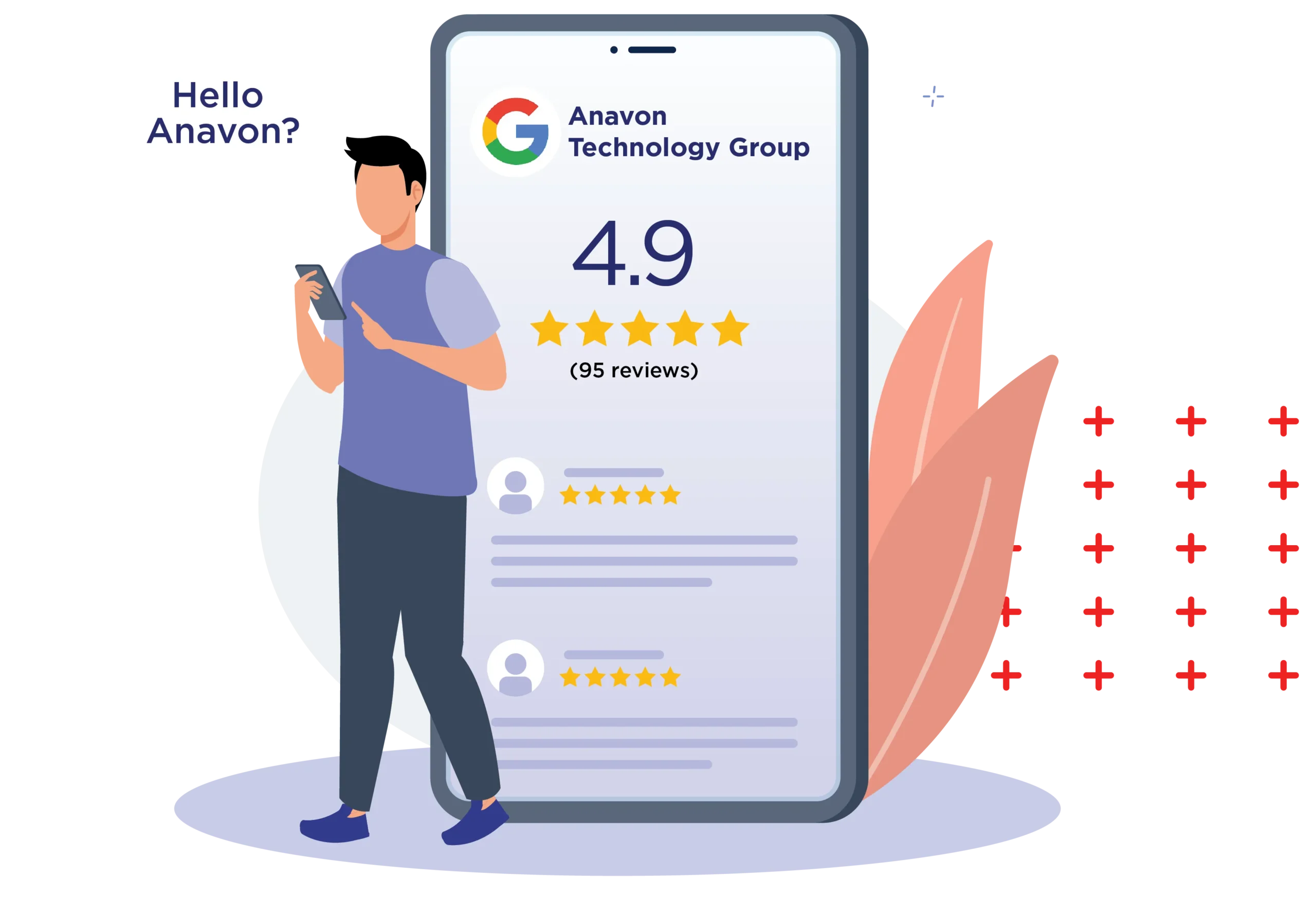 4.9 Stars Google Review Illustration